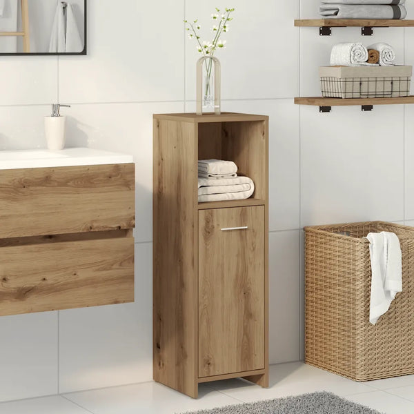 Armadietto Bagno Artigianale 30x30x95 cm in Legno Multistrato 856034