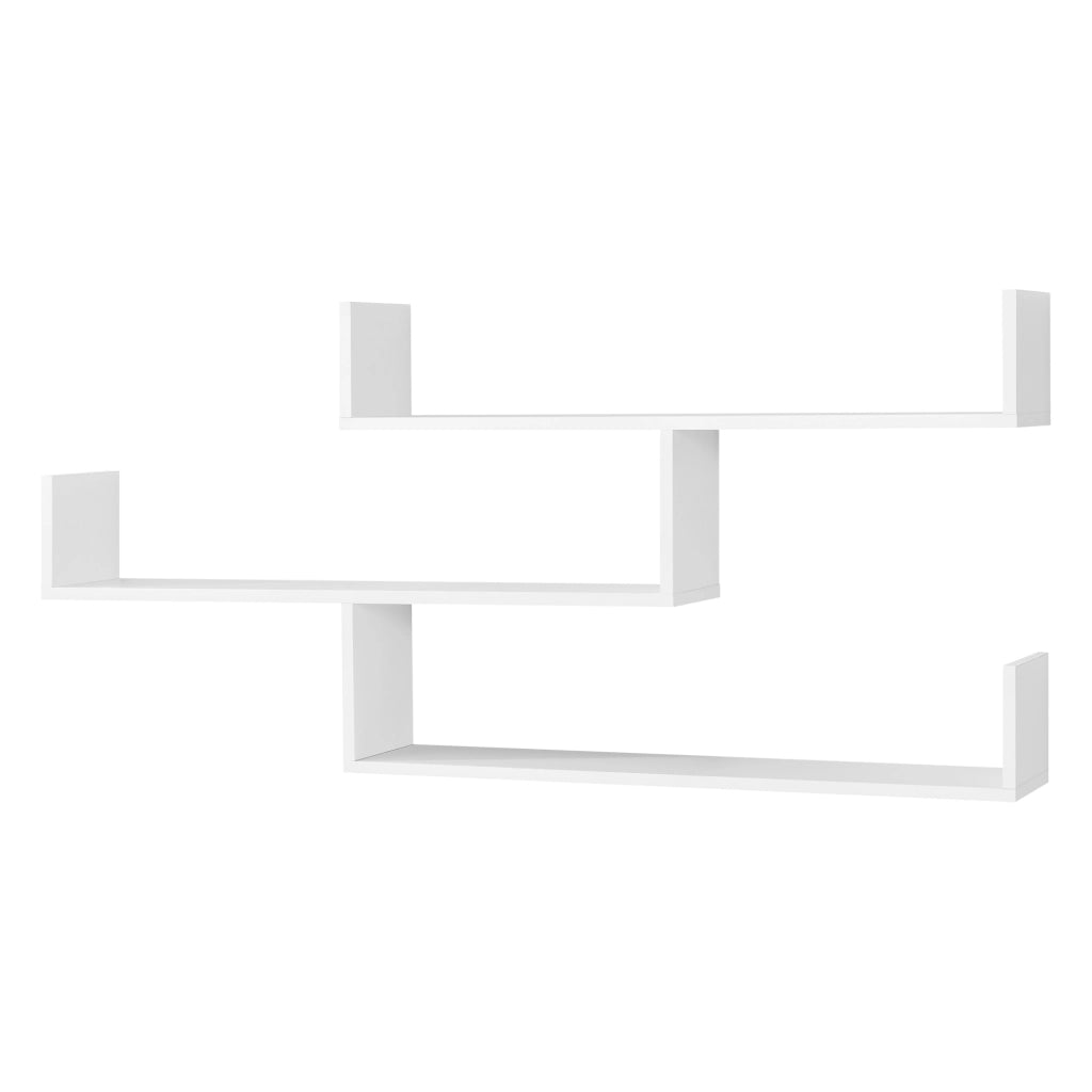 Mensola da Parete Grimstad con 3 Ripiani 119x18x55 cm - Bianco [en.casa]