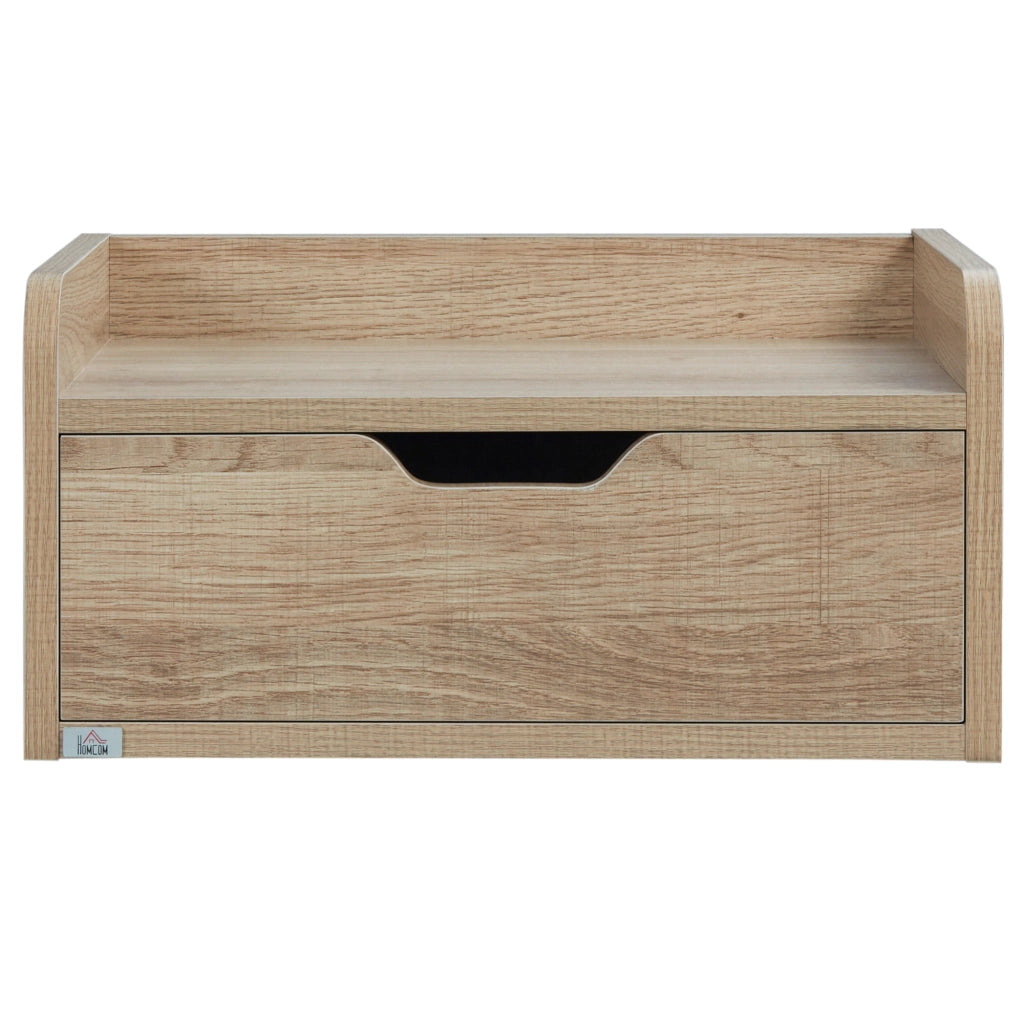Comodino da parete con cassetto ¨C Xylo ¨C legno naturale 40x30x19,5 cm