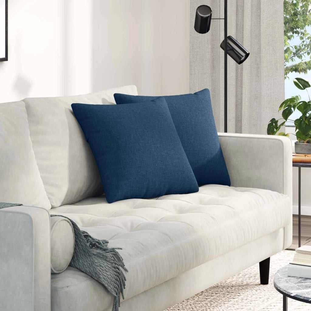 Cuscini da Divano 2 pz | Cuscini per sedie Blu 45 x 45 cm Tessuto