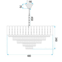 Lampada Cristal G056-cp 50cm Gold