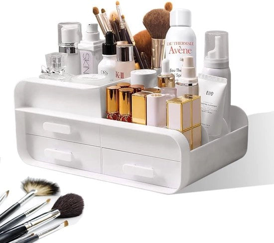 Organizzatore di cosmetici con ripiano per commode, cassa per cosmetici per camera da letto, bagno
