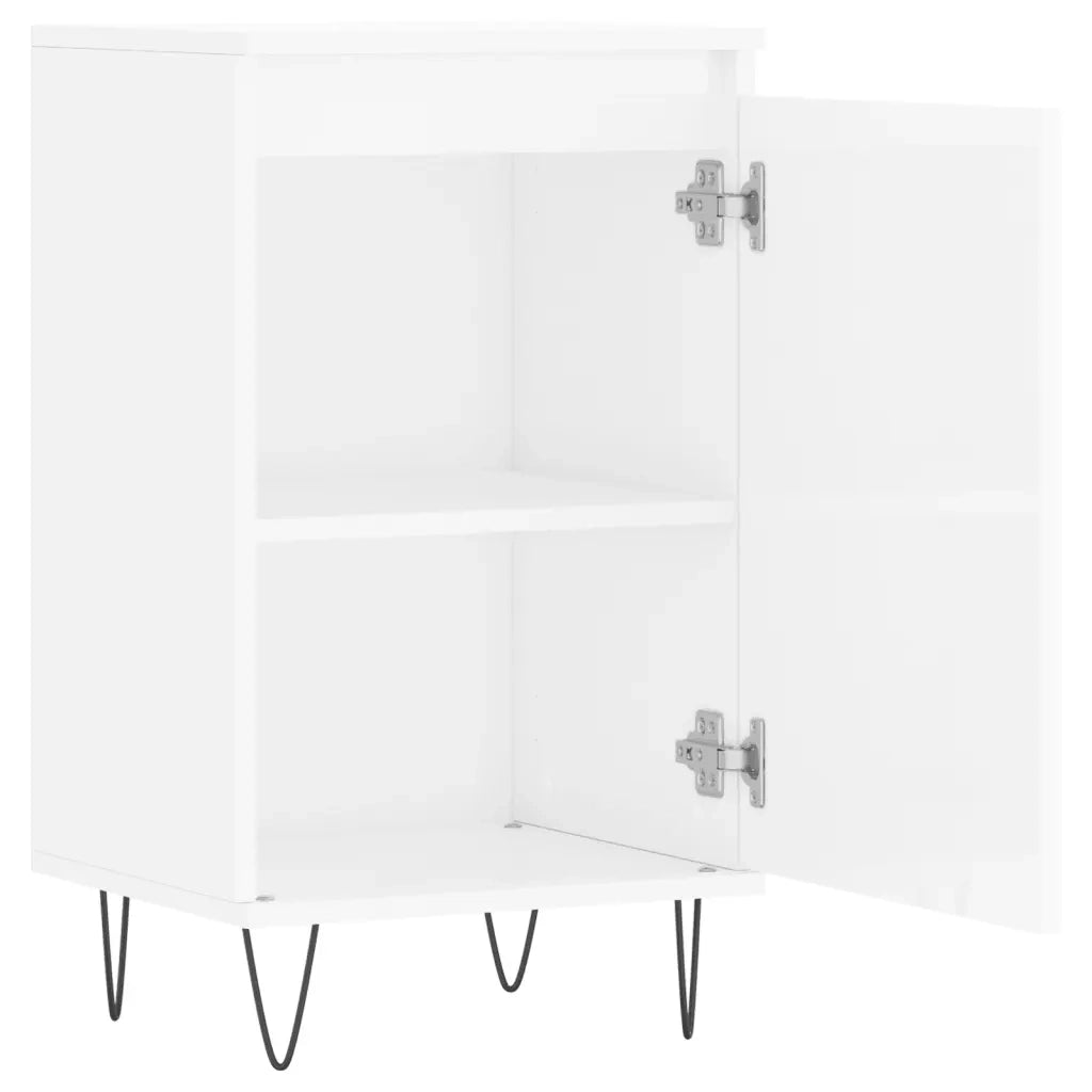 Credenze 2 pz Bianco Lucido 40x35x70 cm in Legno Multistrato 831057