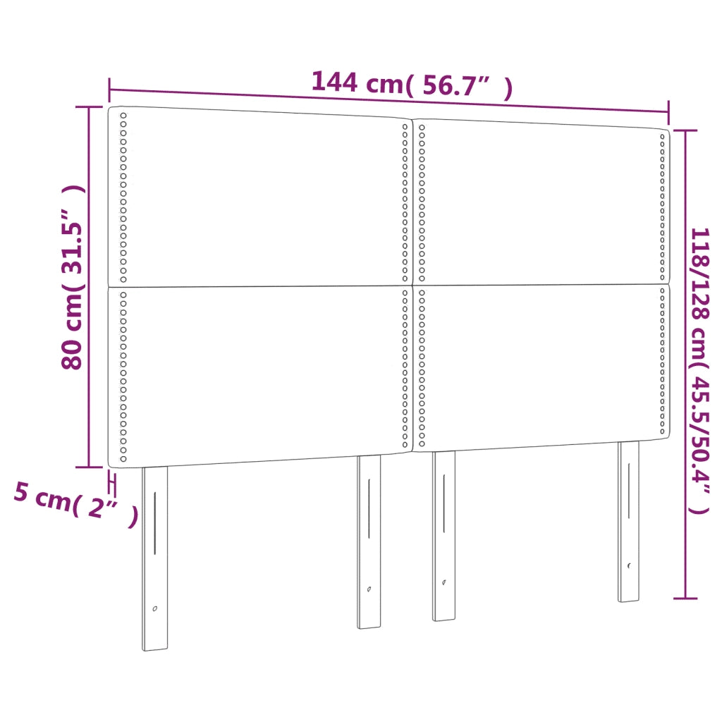 Testiera-Testata Decorativa Grigio Scuro 144x5x118/128 cm Velluto 153078