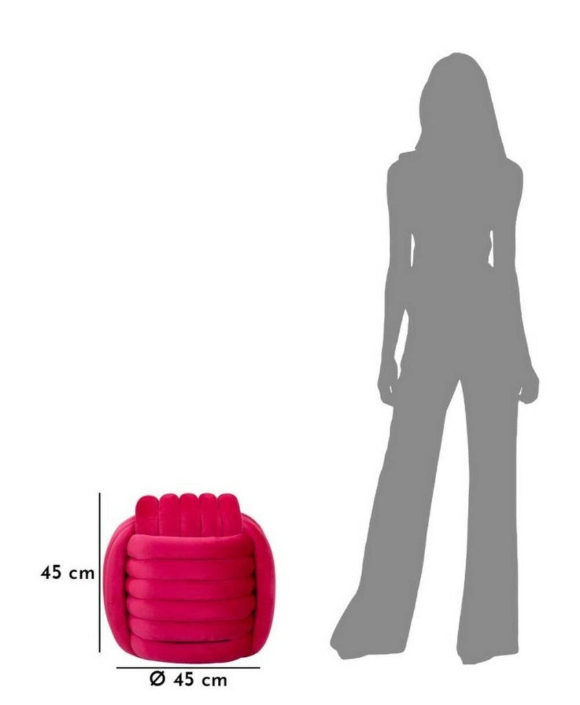 Pouf Bozzente, Poltrona multiuso, Scendiletto, Pouf poggiapiedi, 45x45 h45 cm, Fucsia