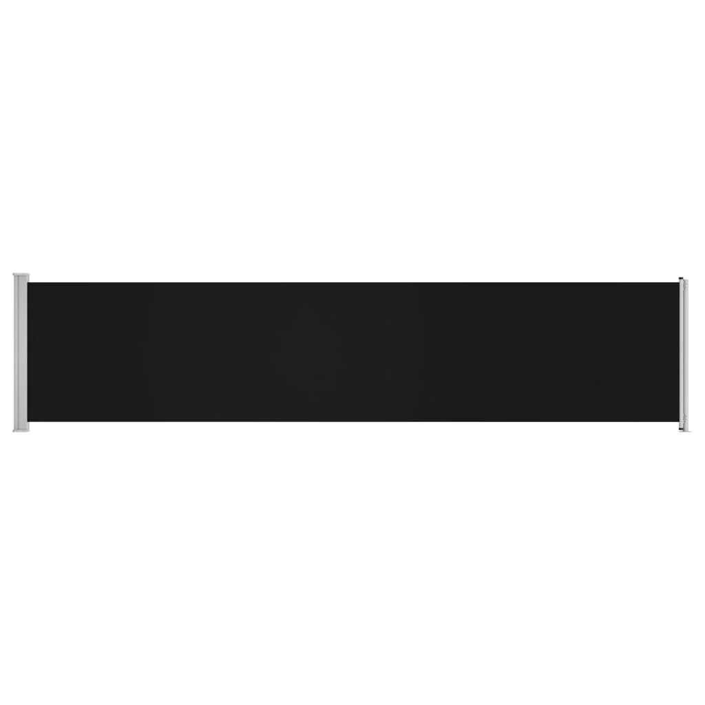Tenda da sole laterale retrattile 140 x 600 cm nera 02_0007269
