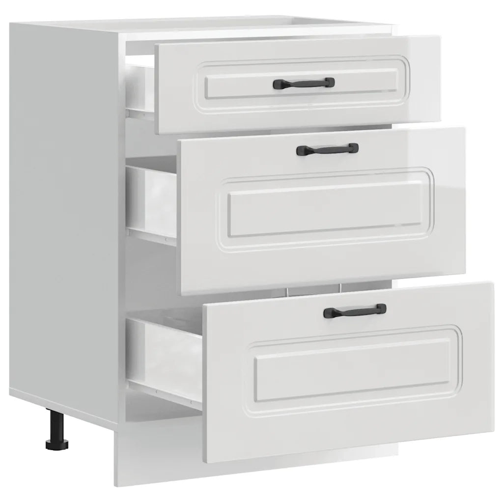 Base da Cucina Kalmar Bianco Lucido in Legno Multistrato