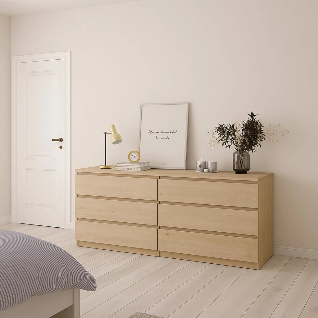 Credenza Joyce, Buffet da soggiorno, Madia da salotto, Dispensa da cucina, 154x50 h68 cm, Rovere