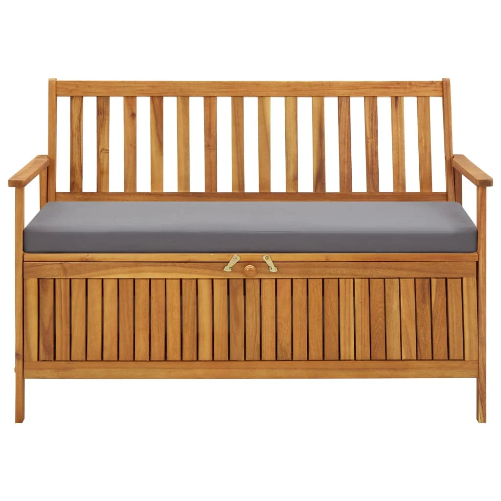 Panca da giardino mobile da giardino per esterni terrazza portaoggetti da giardino 120 x 63 x 84 cm in legno massello di acacia 02_0011802