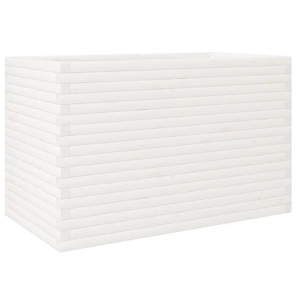 Fioriera da Giardino Bianca 110x60x68,5 cm Legno Massello Pino