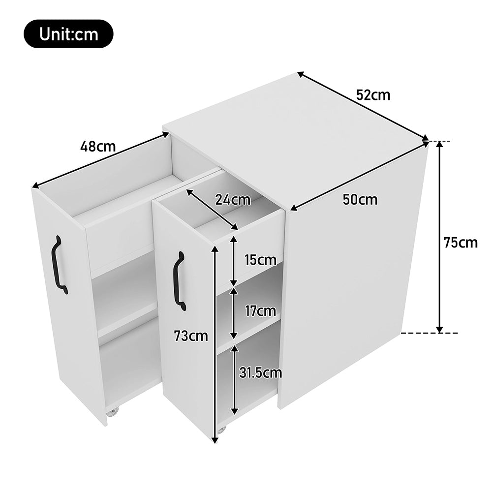 Armadio per documenti su ruote - Xylo - 52 x 50 x 75 cm - con scomparti e cassetti, reversibile, sicurezza anti-caduta