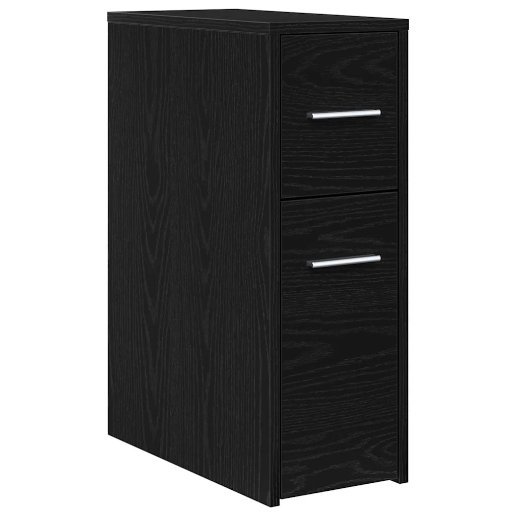 vidaXL Mobile da bagno slim Rovere nero 22 x 44 x 61.5 cm