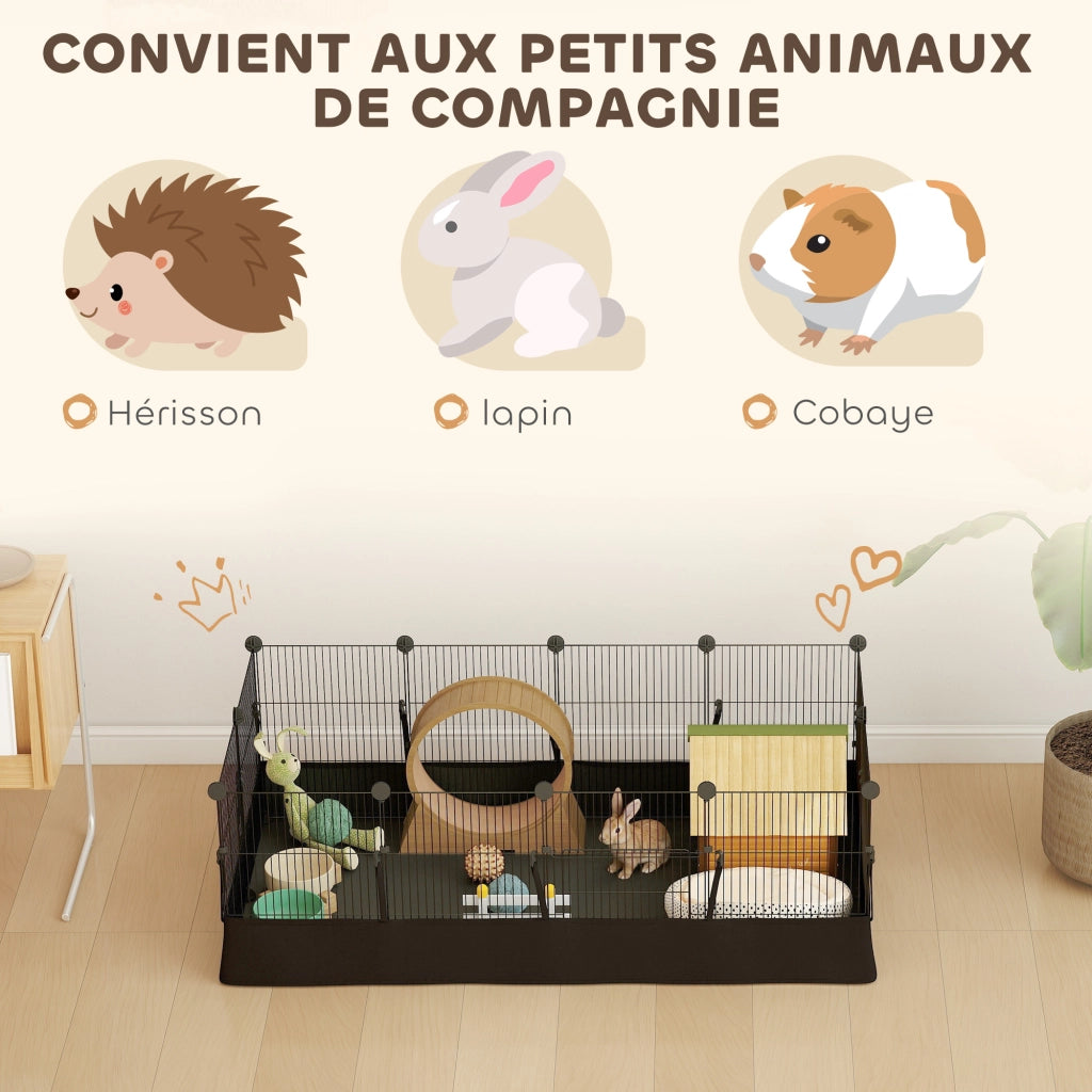 Recinto per Animali Domestici Modulabile ¨C zephmum ¨C Nero, Acciaio, 120x60x40 cm