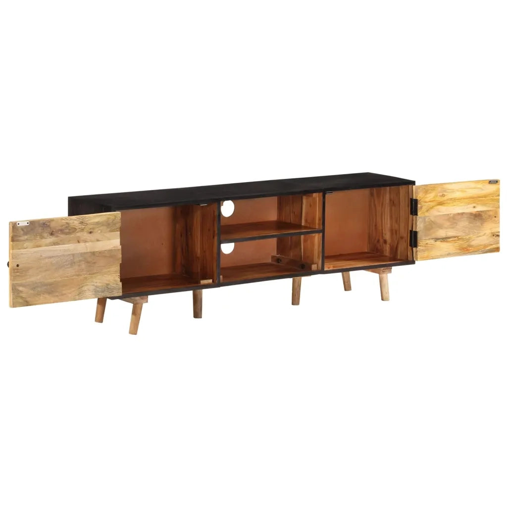 Mobile TV 140x30x46cm Legno di Mango Grezzo e Massello d'Acacia