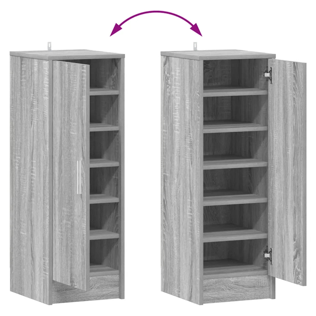 Scarpiera Grigio Sonoma 32x35x92 cm in Legno Multistrato 816018
