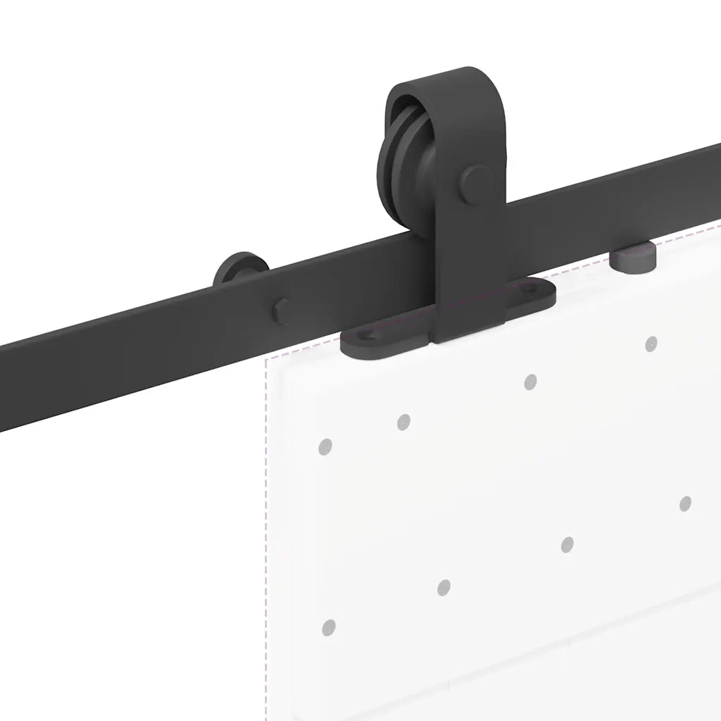 Kit di Binari per Porte Scorrevoli 183 cm Acciaio Nero CFW1558851