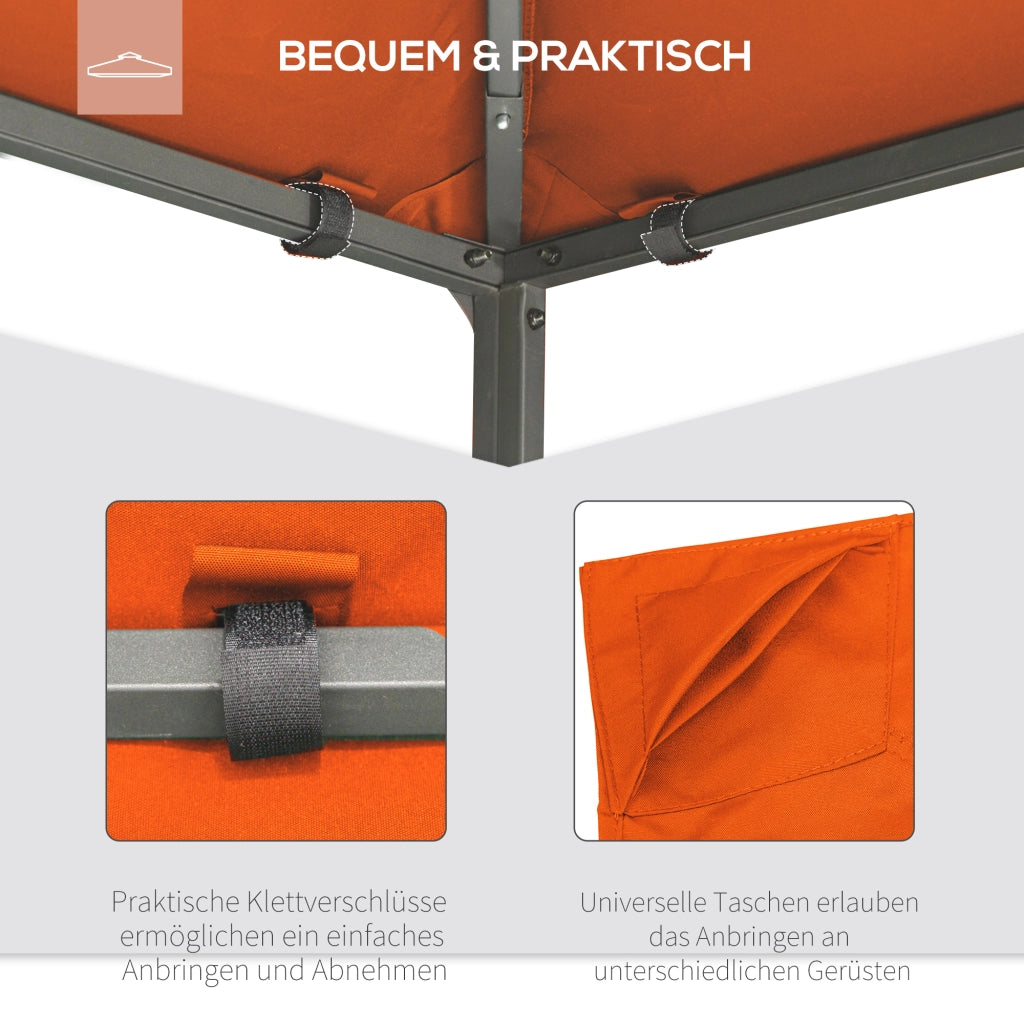 COPERTURA DI RICAMBIO PER GAZEBO 298x295 cm Arancione in Poliestere