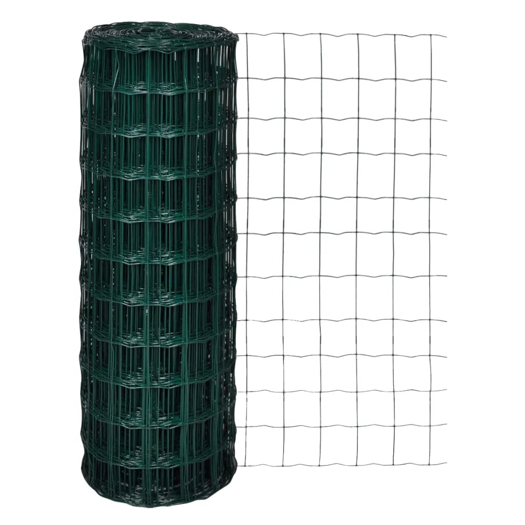 Recinzione Euro in Acciaio 25x1,7 m Verde 142405