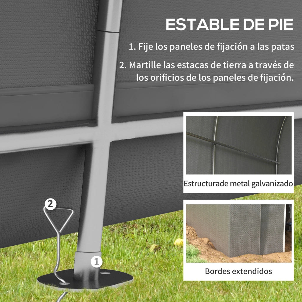 Tenda da giardino per biciclette ¨C zephmum ¨C 2.4x1.6x1.9 m grigio chiaro acciaio