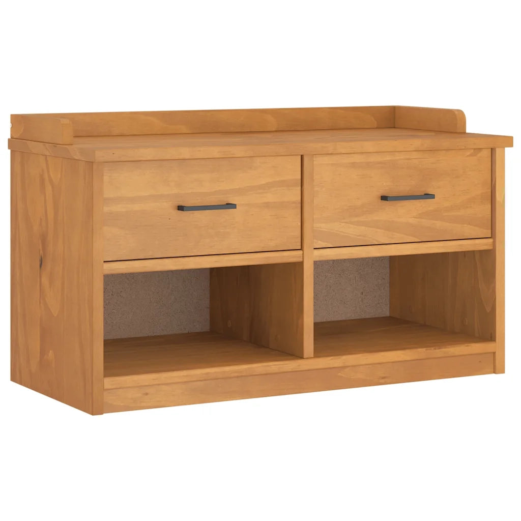 Panca da Corridoio-Sgabello-Panca con Contenitore SANDNES 87x40x50 cm Legno Massello di Pino 553738