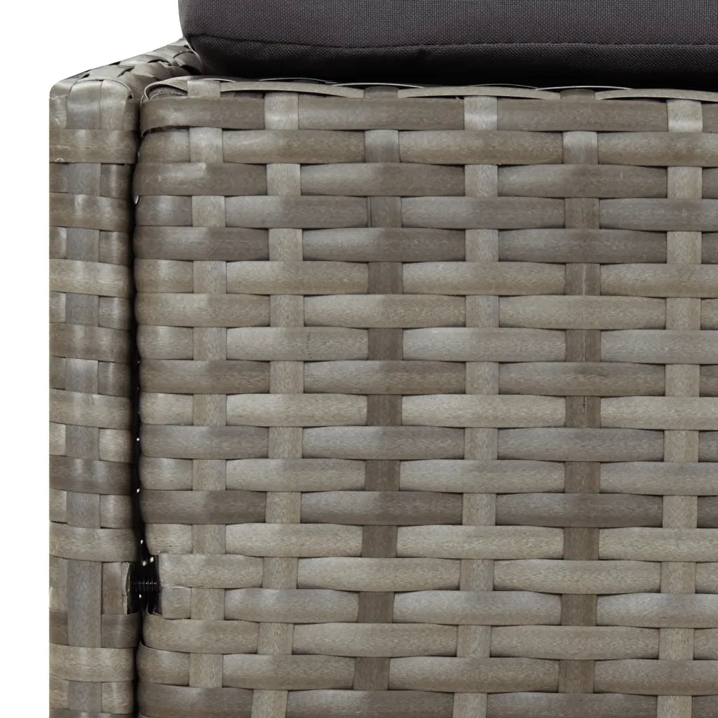 Lettino con Tetto Pieghevole Grigio 200x114x128 cm Polyrattan 362274