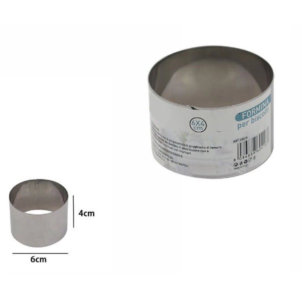Trade Shop - Set 12 Pezzi Forme Formina Stampi Per Dolci Torte Biscotti Rotonde 6 X 4cm 60416 -