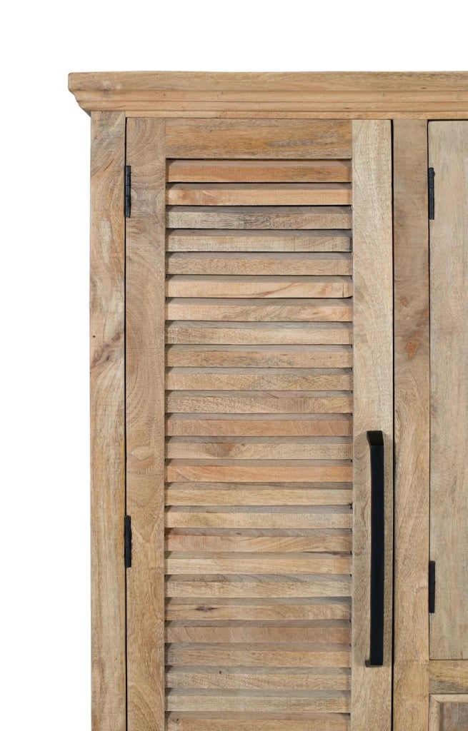 Credenza in legno massello di mango con due ante centrali