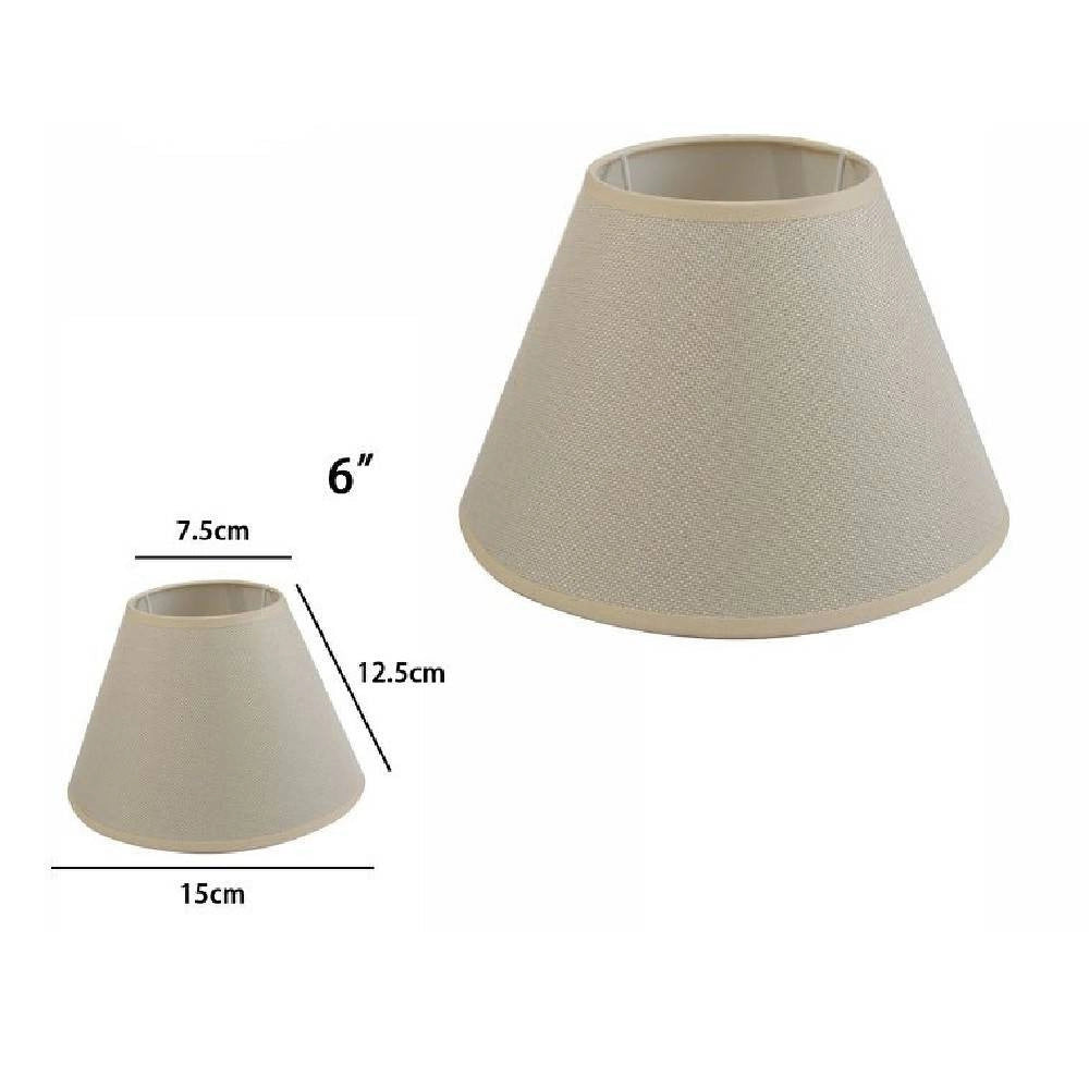 Trade Shop - Paralume Conico Cilindro Classico Ricambio Per Lampada E Applique In Tessuto Tnt - Beige   -6"   -