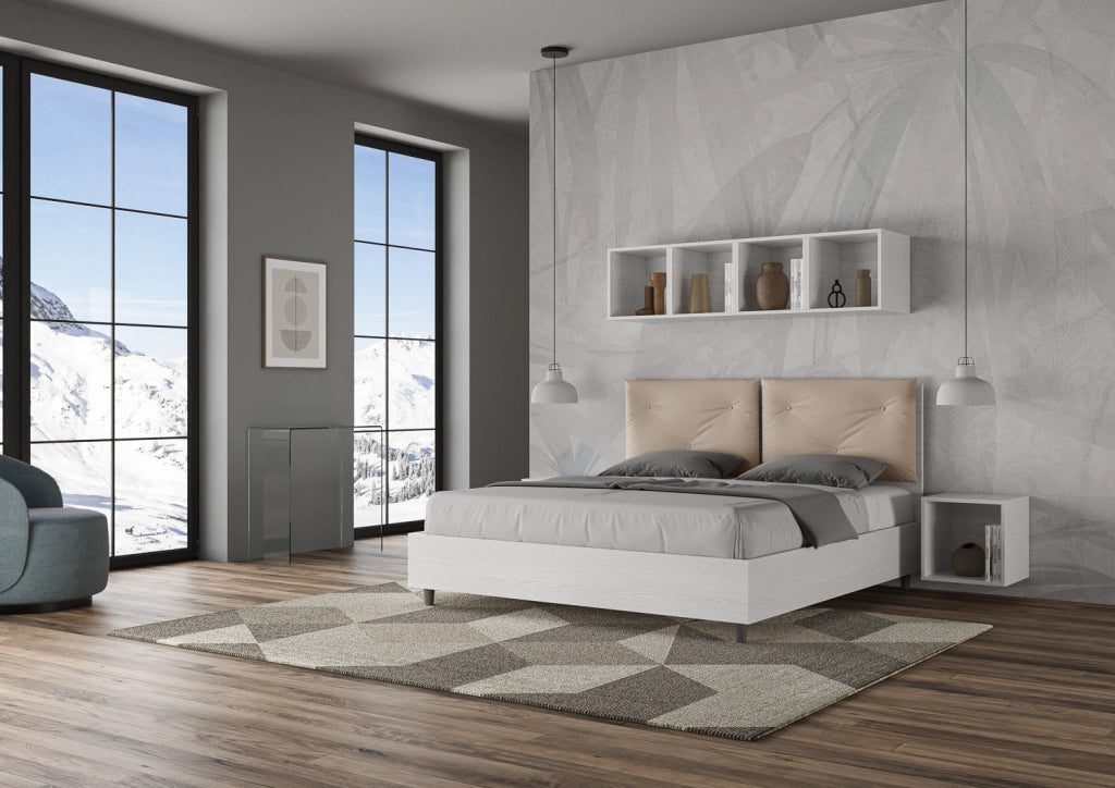 Letto Matrimoniale 160x190 cm con Rete Appia Egos Tortora