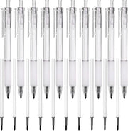 Set di 20 matite indelebili infinite con riempimento e stilo per scrittura scolastica e disegno ufficio - Bianco.