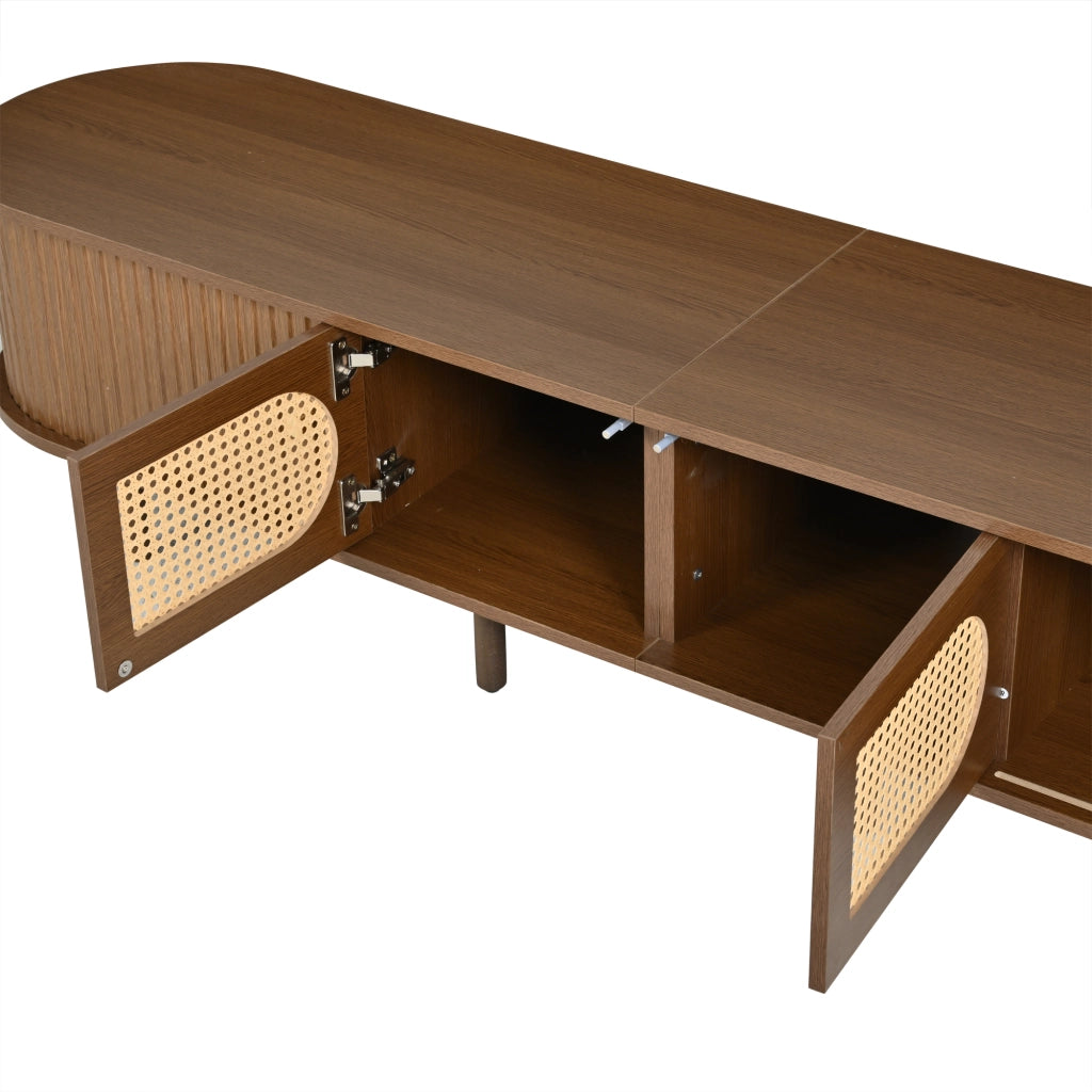 Mobile TV 180x40x40 cm con 2 ante e 2 porte a serranda in MDF