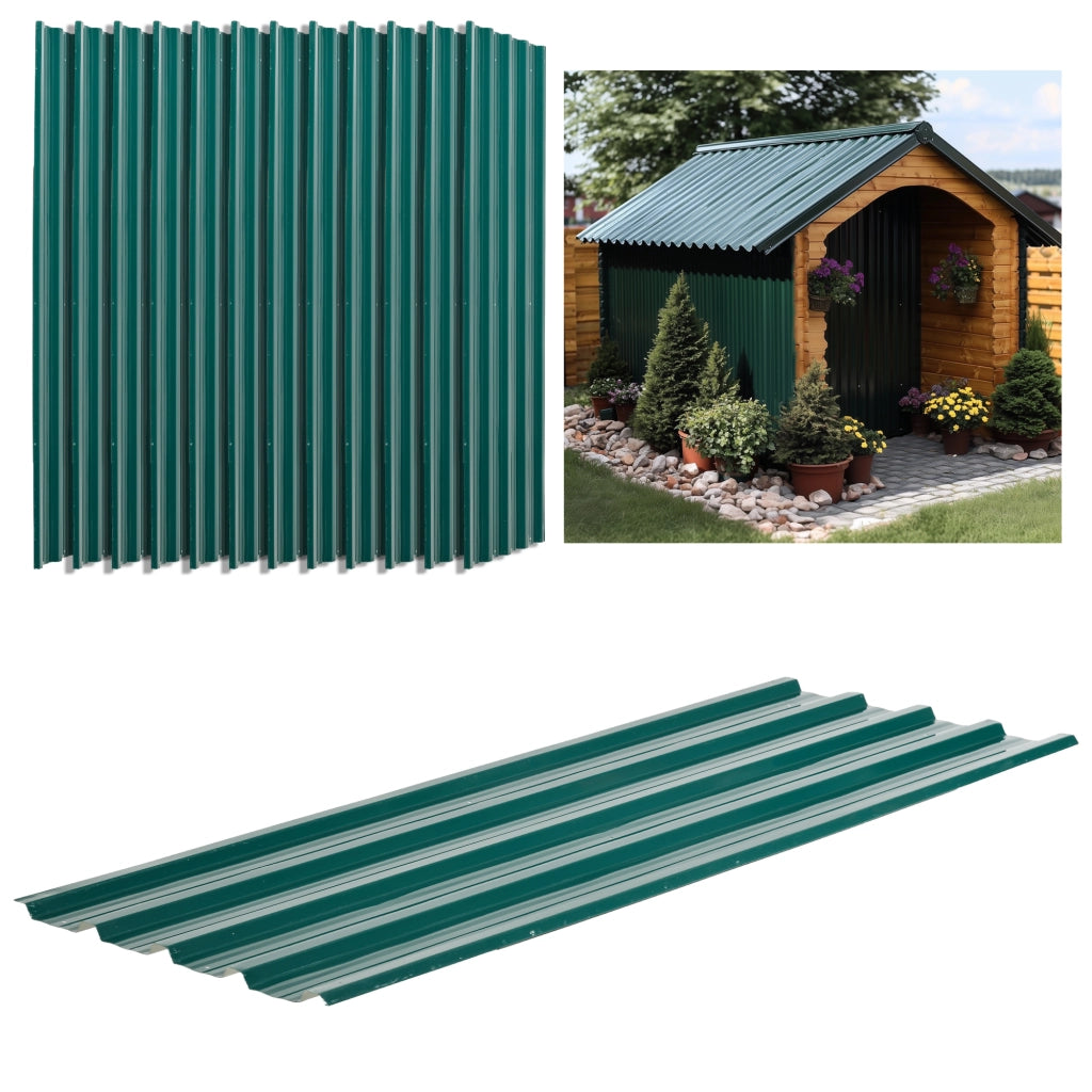 Pannelli in Acciaio Zincato per Giardino ¨C zephmum ¨C Verde, 129x45 cm