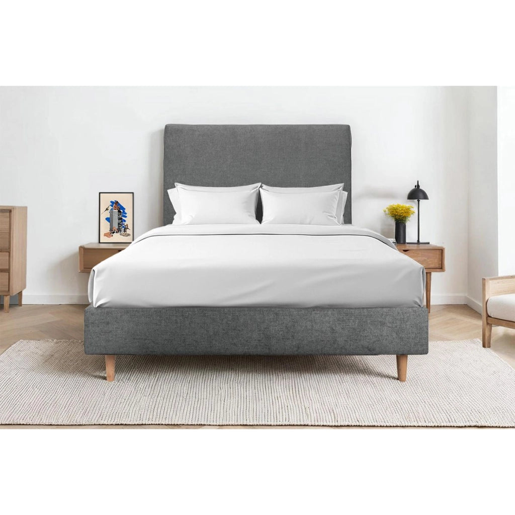 Testiera in tessuto natté grigio antracite liscio L160 cm