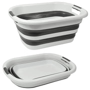 MAURY'S VASCHETTA PIEGHEVOLE IN SILICONE DA 40 LT COLORE BIANCO E GRIGIO