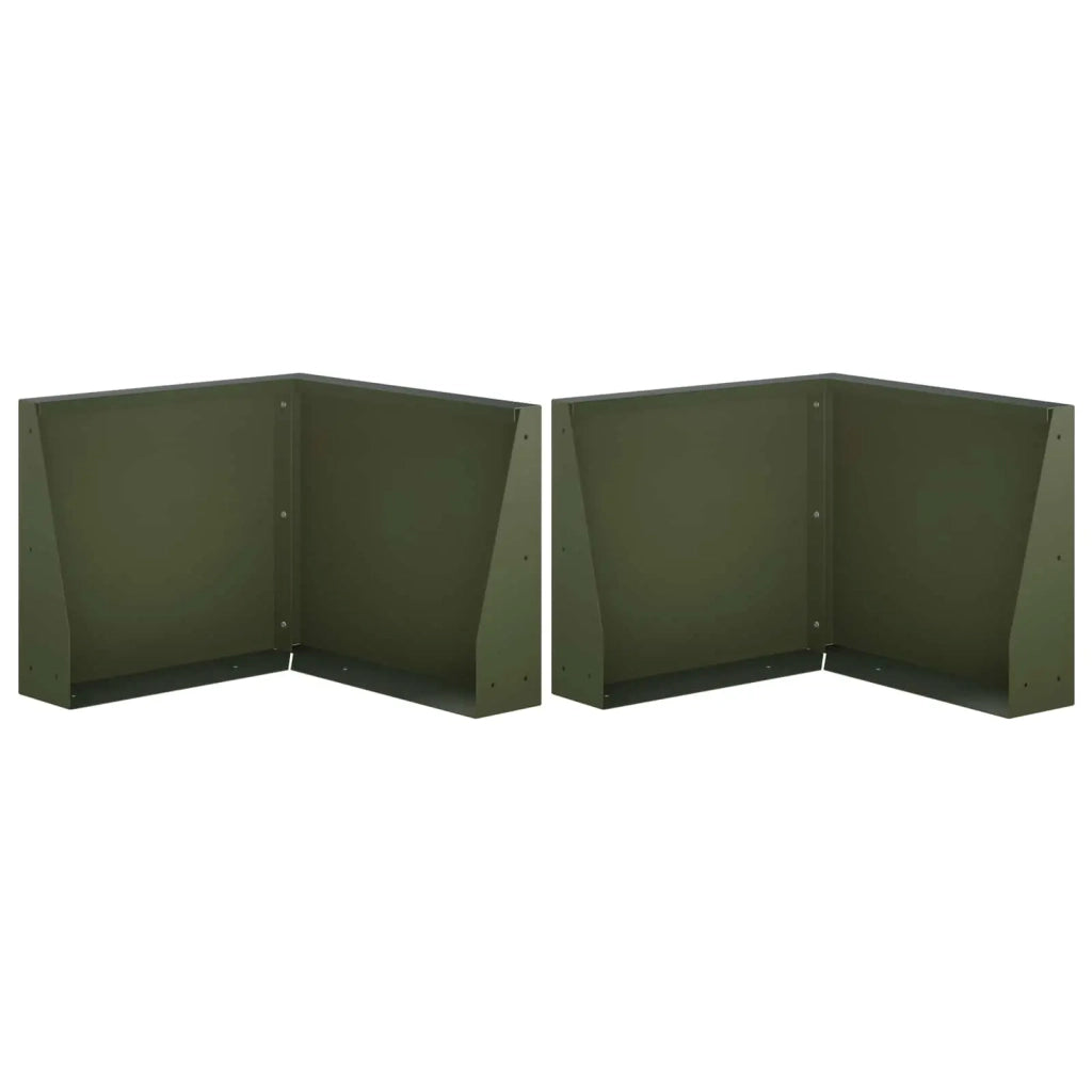 Muro di contenimento 2 pz 50 x 50 x 30 cm Acciaio Verde Oliva 8015206
