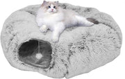 Tunnel per Gatti Donut XL con Posto di Sonno – Letto per Gatti & Tunnel di Gioco – 2 Accessi – Ripiegabile – Gabbia per Gatti & Nascondiglio per Gatti e Piccoli Animali di Compagnia