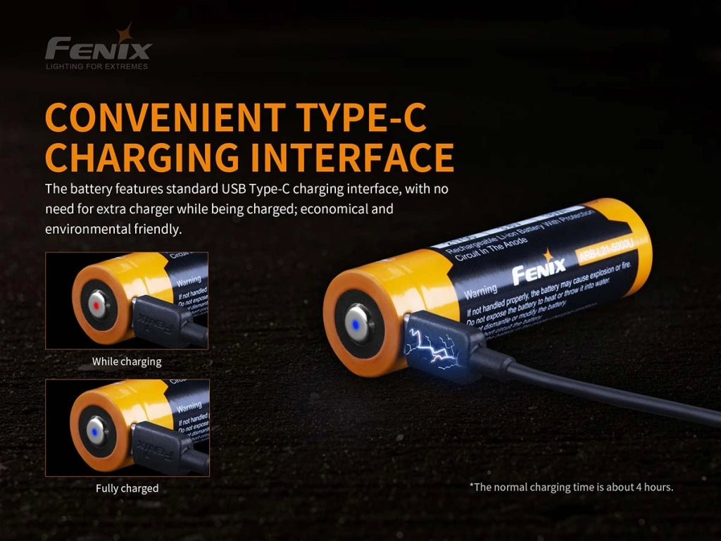 Batteria ricaricabile Li-ion 21700 FENIX ARB-L21-5000U 3,7V 5000 mAh