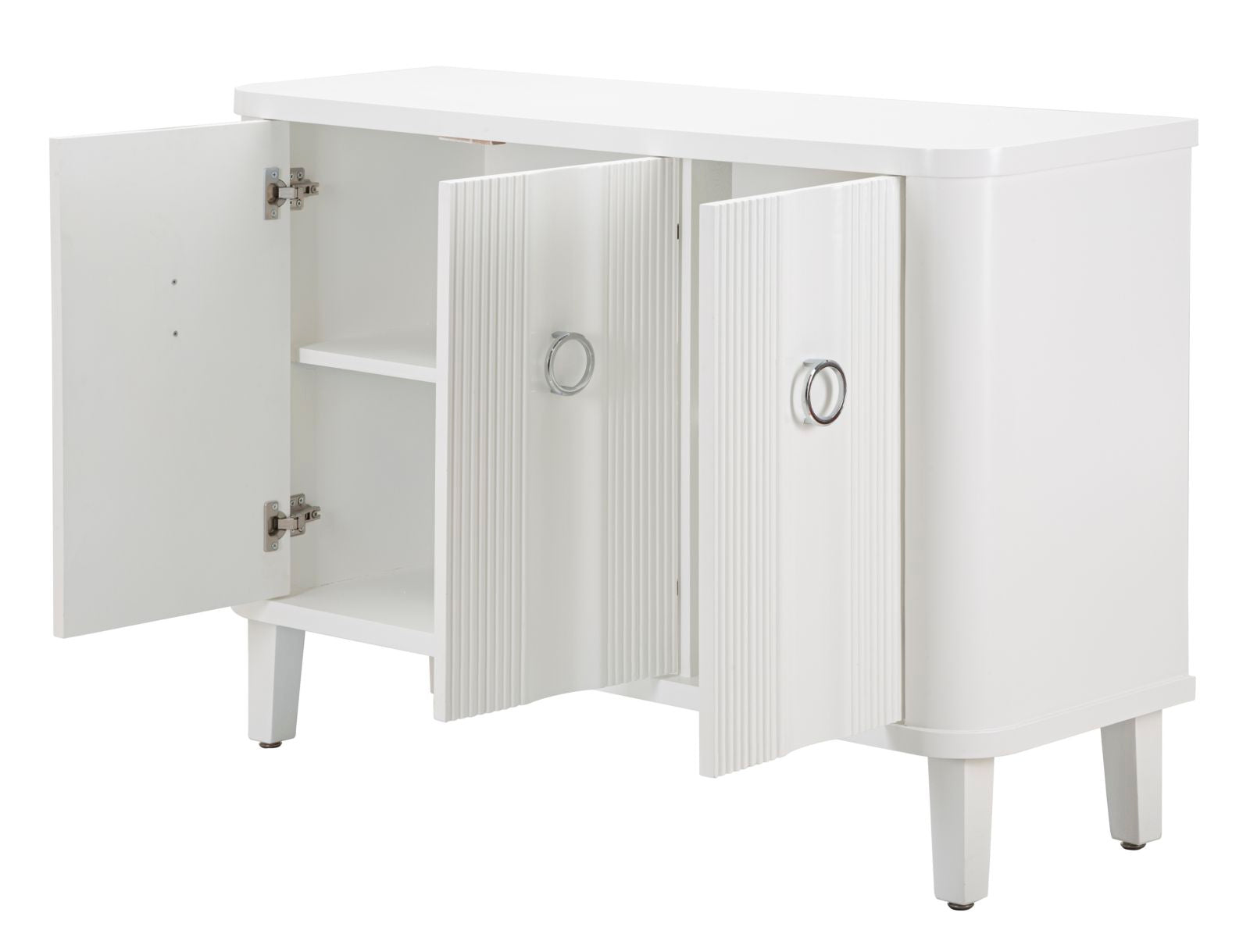 Mobile Shine 120x84x40 cm in Legno MDF e Metallo Bianco