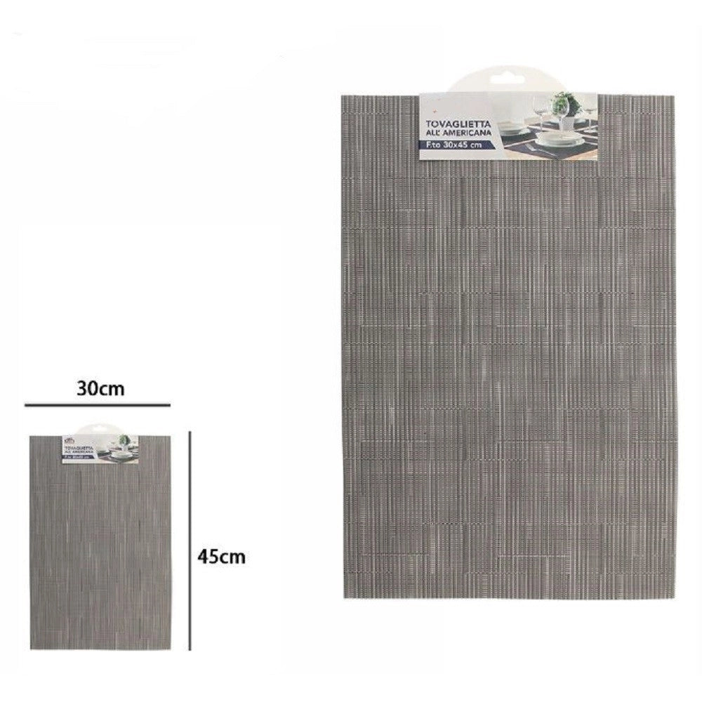 Trade Shop - Tovaglietta Tovagliette Americana Colazione Cucina 30 X 45cm Grigio Chiaro 72290 -