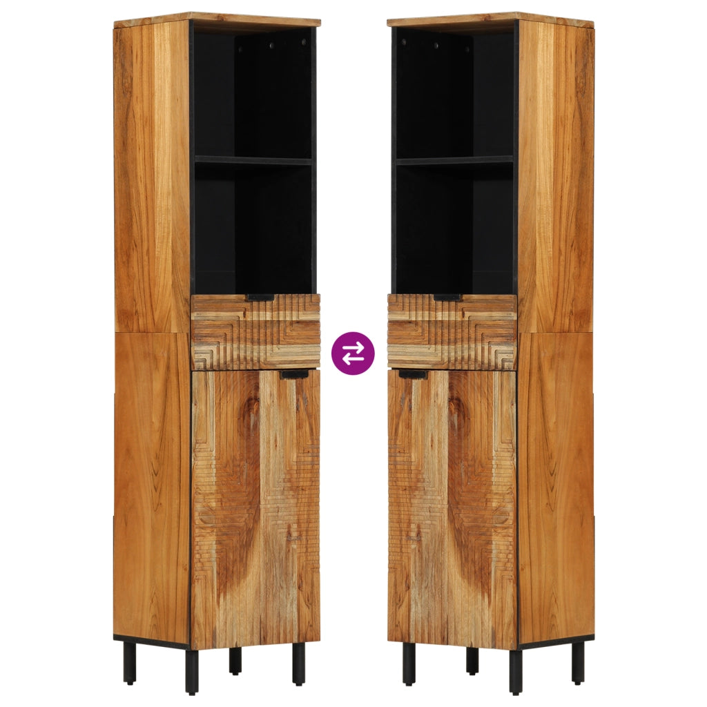 Mobile da bagno 38x33x160 cm in legno massello di acacia
