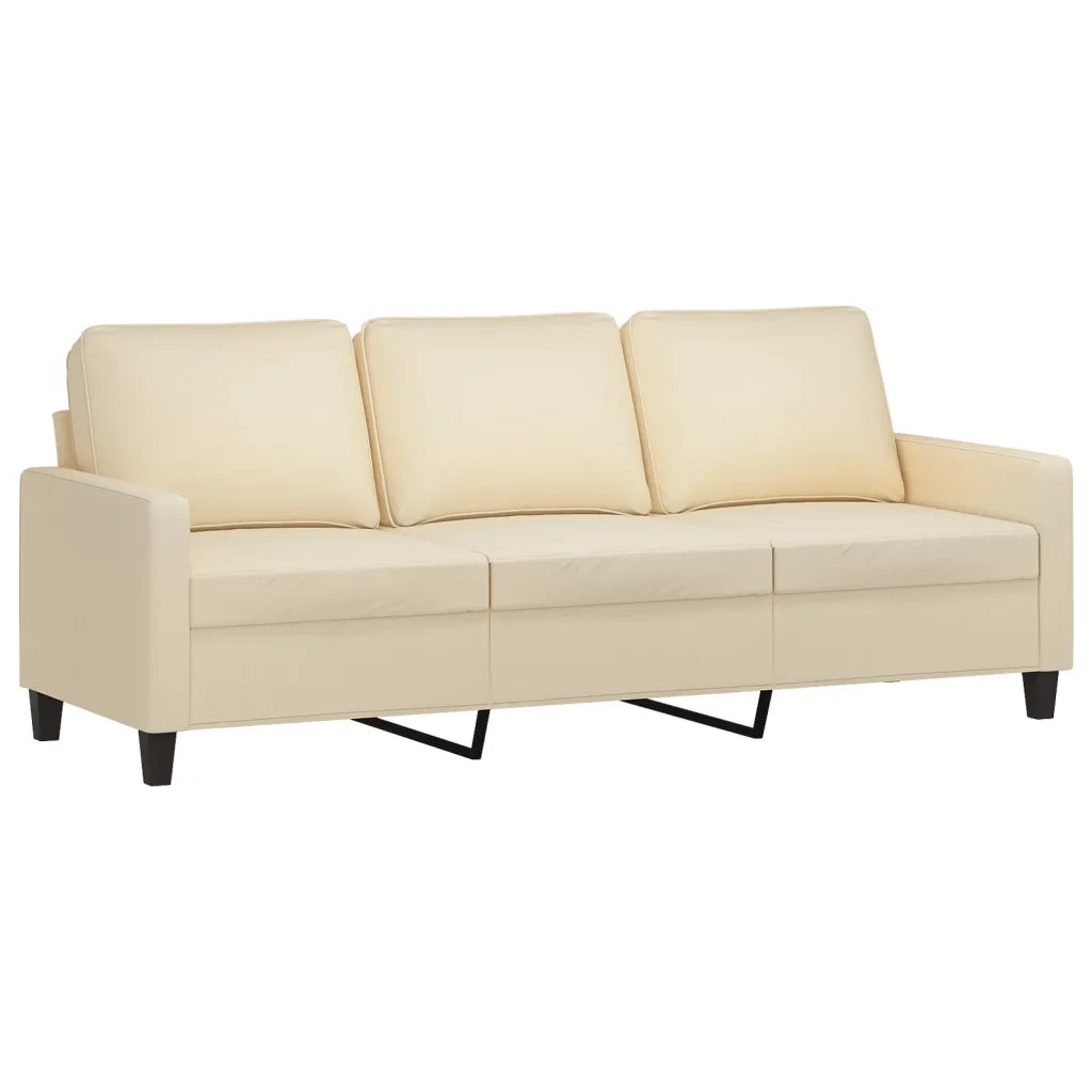 Set di Divani 3 pz con Cuscini Crema in Tessuto 3201470