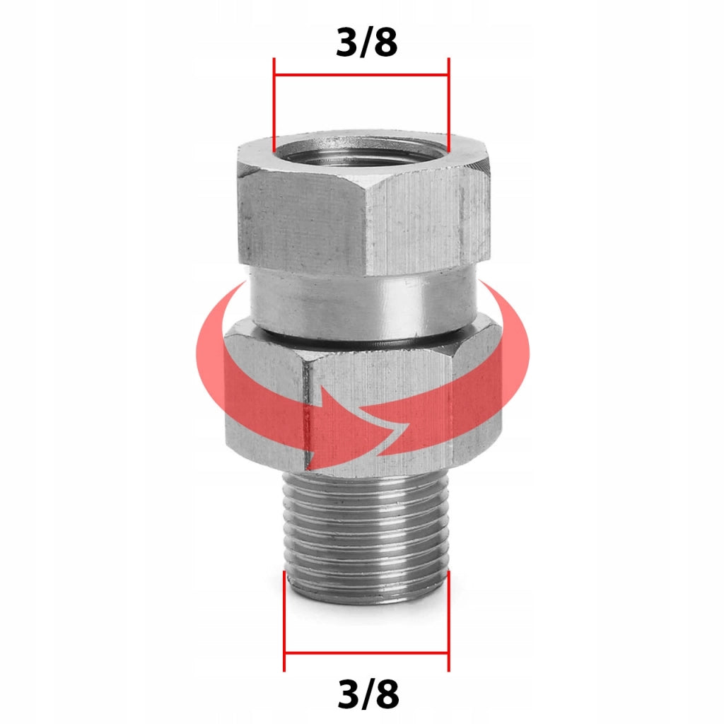 Connettore Rotante in Acciaio Inox 3/8" – Anti-Twist per Idropulitrice | Filettatura 3/8"