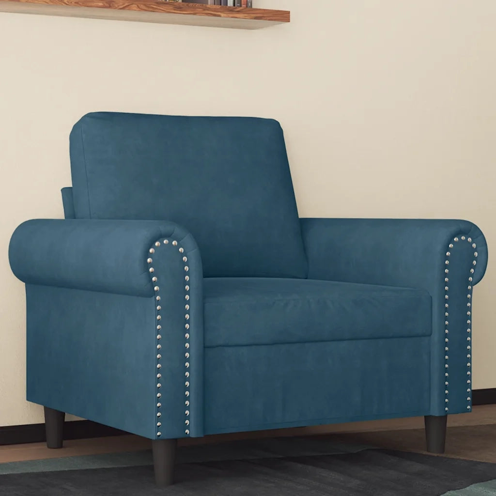 Divano Sedia-Poltrona Blu 60 cm Velluto 236701