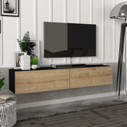 Toivakka Mobile TV da Parete 135x31x25 cm Nero / Effetto Rovere [en.casa]