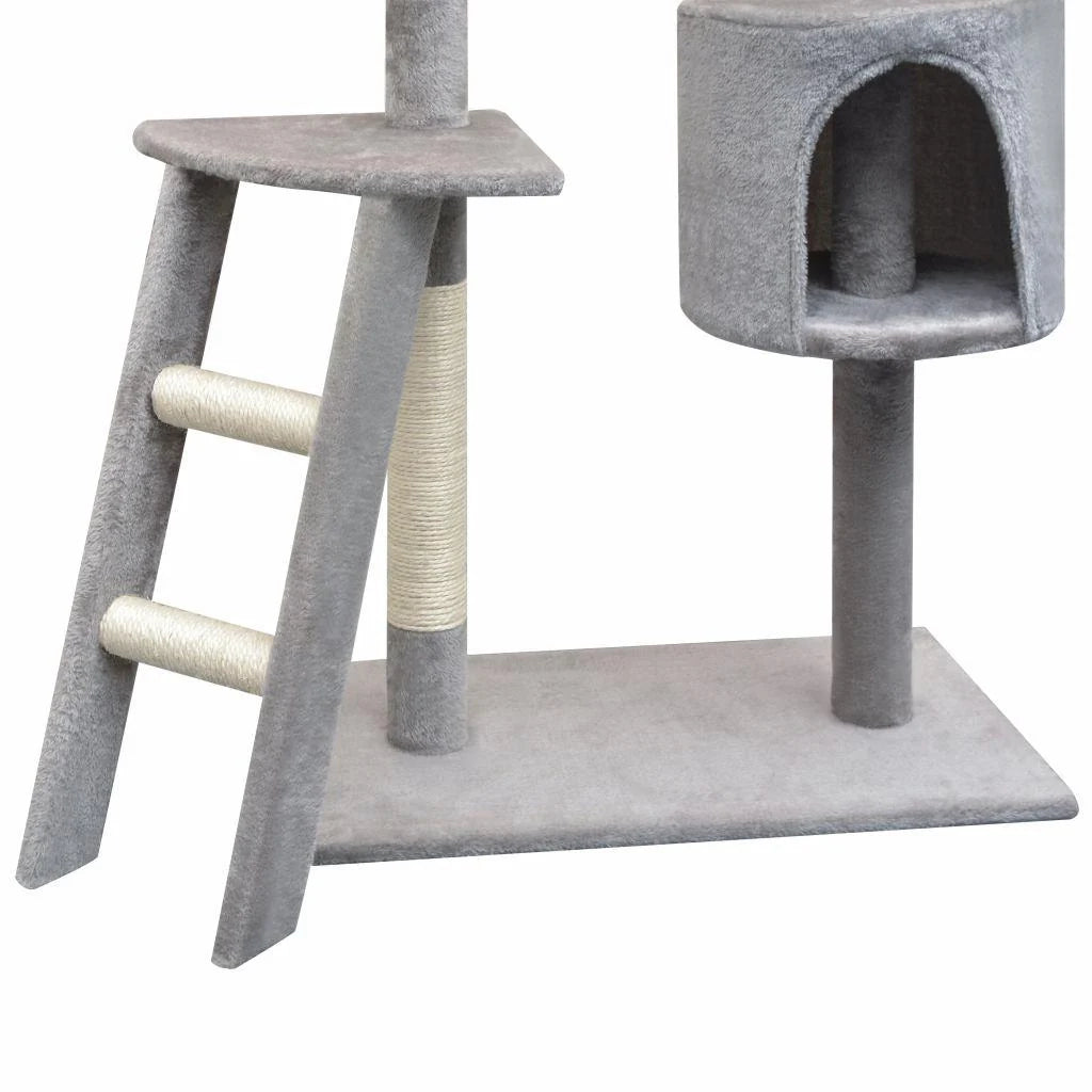 Tiragraffi albero per gatti cuccia per gatti giocattolo peluche sisal 150 cm grigio 3702175