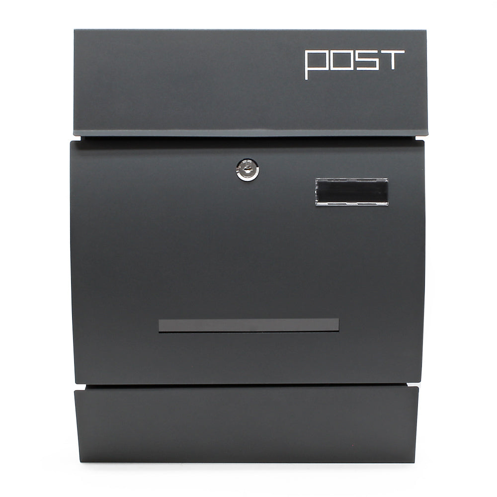 Cassetta postale con portagiornale V4 antracite 350 x 95 x 445 mm con vetrino nome