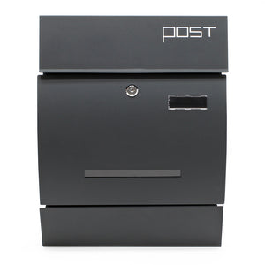 Cassetta postale con portagiornale V4 antracite 350 x 95 x 445 mm con vetrino nome