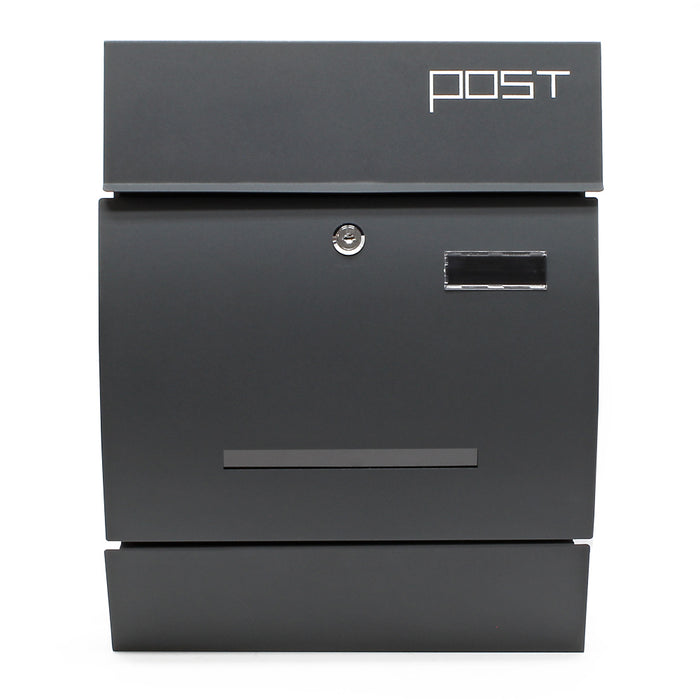 Cassetta postale con portagiornale V4 antracite 350 x 95 x 445 mm con vetrino nome