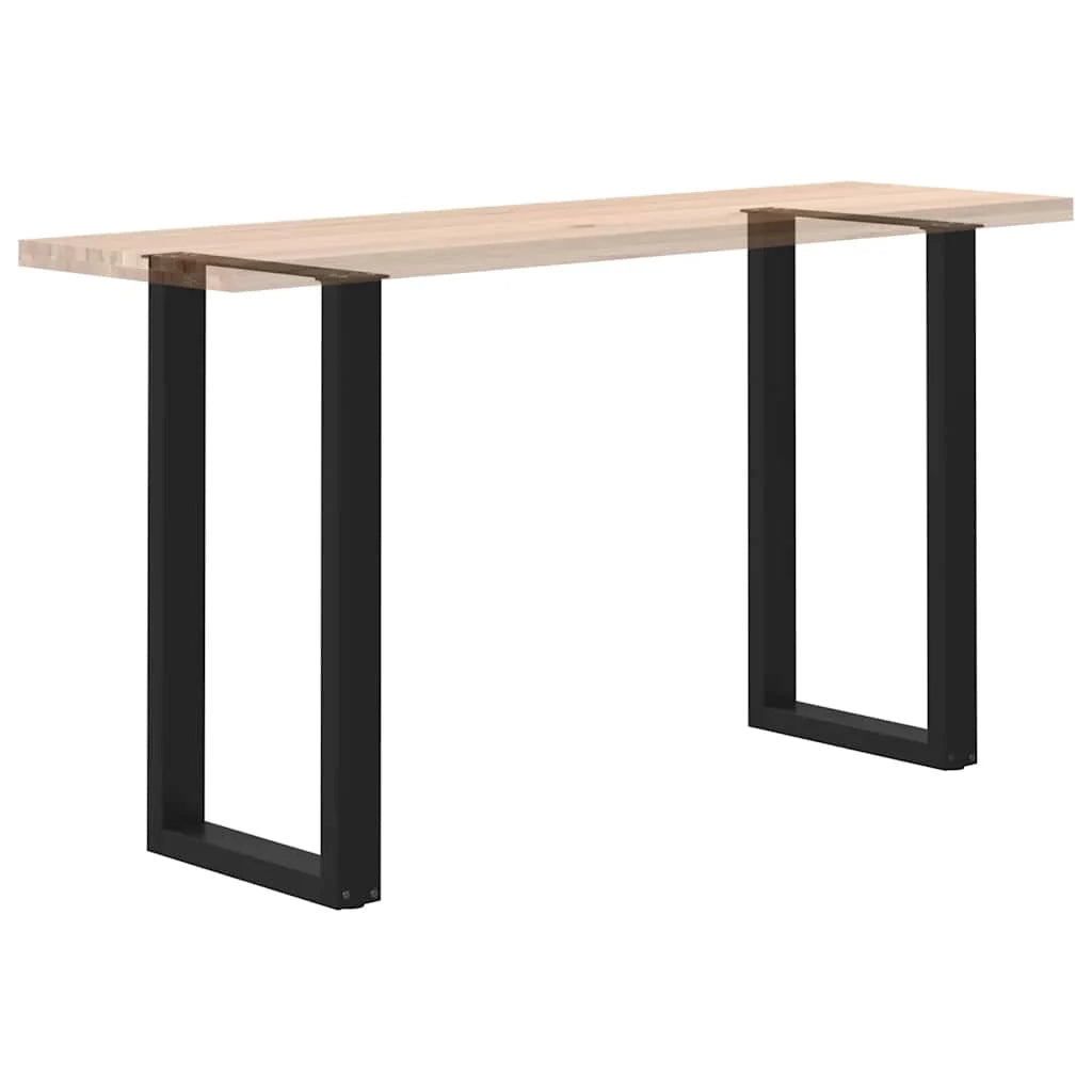 Set di 2 gambe regolabili per tavolo da bar a forma di U 50 x 90-91 cm design moderno acciaio nero 02_0057460