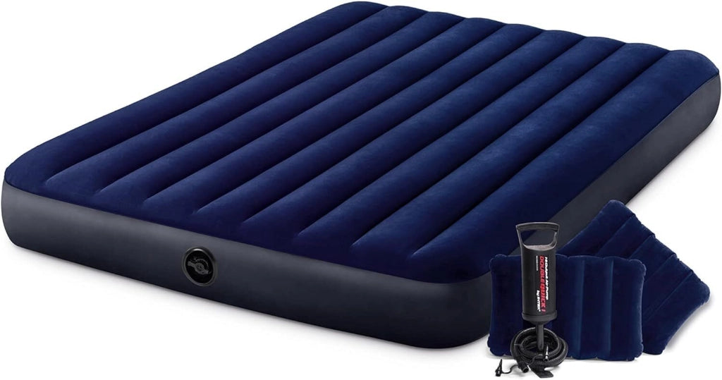 Intex 64765 Materasso Matrimoniale Gonfiabile Blu Con Cuscini Single